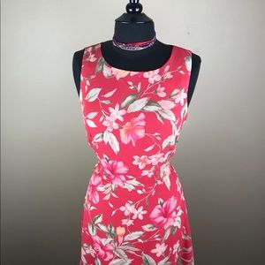 Coldwater Creek Tropical Red Floral Maxi Dress
